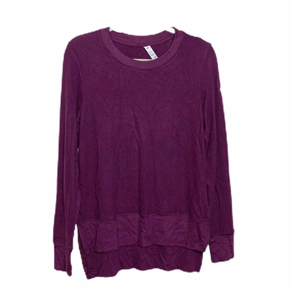 Alo Yoga Glimpse Long Sleeve Top Black Plum Small - Picture 2 of 5